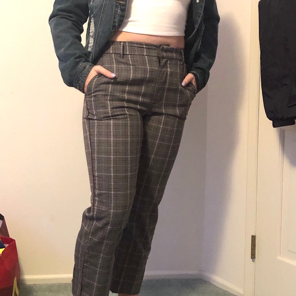 women’s abercrombie plaid pants